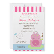 Fiona the Pond Frog Baby Shower 5x7 Invitation