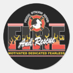 Fire and Rescue Round Sticker