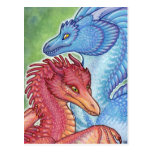 Fire and water dragons postcard