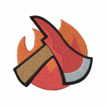 Fire Axe with flames Embroidered Shirt