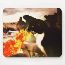 Fire Breathing Dragon Cat mousepad