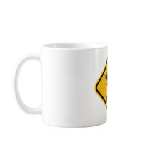 Fire Breathing Dragon Crossing Street Sign Coffee Mug