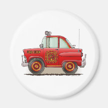Fire Chief Car Round Magnet