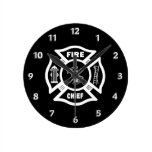 Fire Chief Round Wallclocks