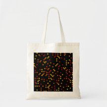 Fire Colours, Square Dots on Black. Canvas Bags