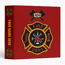 Fire Department Badge Vinyl Binders