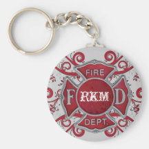 Fire Department Custom Monogram Key Chain