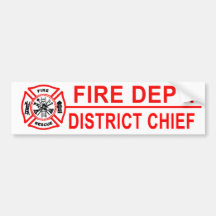 Fire Department District Chief Bumper Sticker