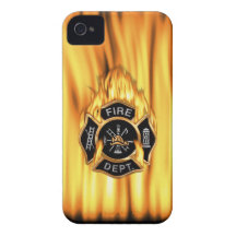 Fire Department Flames iPhone 4 Case-Mate Case