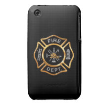Fire Department Gold Badge iPhone 3 Case-Mate Cases