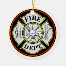Fire Department Round Badge Ornaments
