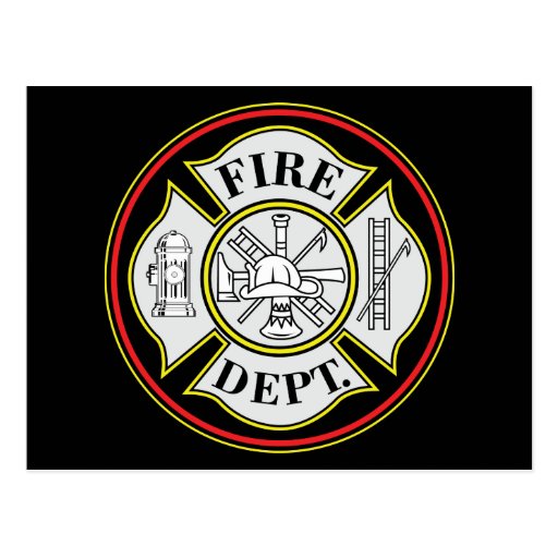 Fire Department Round Badge Post Card