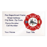 Fire Dept Bussiness Cards with Red Maltese Cross Business Cards
