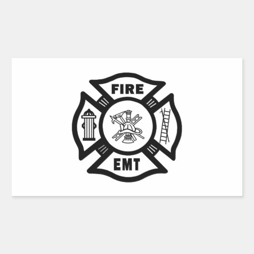 Fire Dept EMT Rectangle Stickers