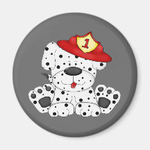 Fire Dog Dalmation and Hat Fridge Magnets