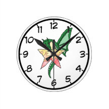 Fire Dragon Round Wallclocks
