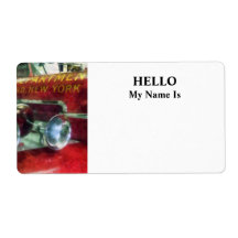 Fire Engine Horns and Bell Personalised Shipping Label