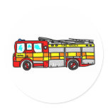 Fire Engine Round Sticker