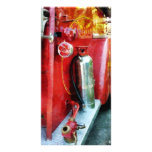 Fire Extinguisher on Fire Truck Custom Photo Card