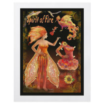 Fire Fairy Paper Doll, red, black, witch, wicca Flyer Design