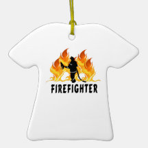 Fire Fighter Flames Christmas Ornament