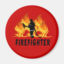 Fire Fighter Flames Magnets