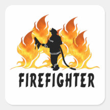 Fire Fighter Flames Sticker