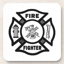 Fire Fighter Maltese Beverage Coaster
