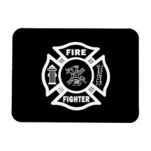 Fire Fighter Maltese Rectangle Magnets