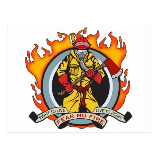 Fire Fighters Fear No Fire Postcards