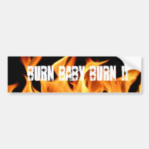 Fire flame bumper sticker.
