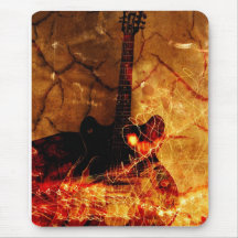 Fire Guitar Mouse Pad