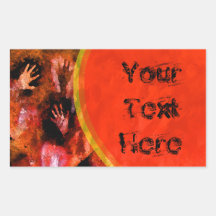 Fire Hands Rectangle Sticker