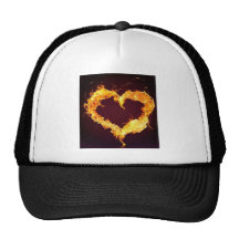 FIRE HEART MESH HATS
