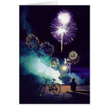 "Fire in the Sky" Fireworks Watercolor Art Cards
