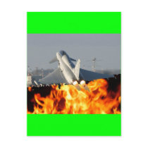 Fire on take-off postcards