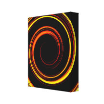 Fire Orange Spiral Stretched Canvas Prints