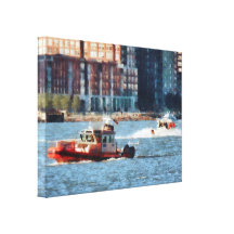 Fire Rescue Boat Hudson Rive Gallery Wrap Canvas