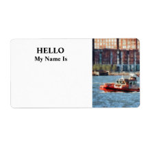 Fire Rescue Boat Hudson River Custom Shipping Label
