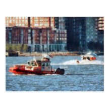 Fire Rescue Boat Hudson River Post Card