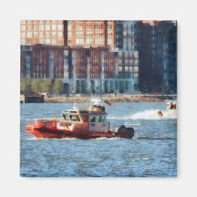 Fire Rescue Boat Hudson River Refrigerator Magnet