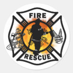 Fire Rescue Round Sticker
