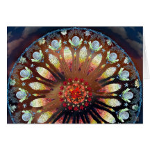 Fire Rose greeting card, half