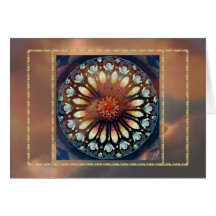 Fire Rose greeting card, smoke frame