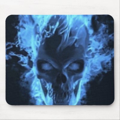 fire skull mousepad by Dennysm91