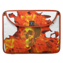 Fire skull Rickshaw Flap Sleeve MacBook Pro Sleeves
