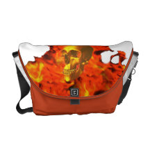 Fire skull Rickshaw Messenger Bag