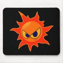 Fire Smiley Face Mouse Pad