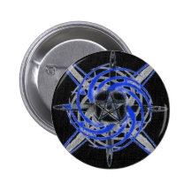 Fire Star Blue Pentagram Pins