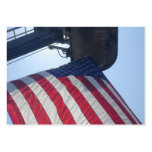 Fire Truck American Flag Aerial Tower Business Card Template